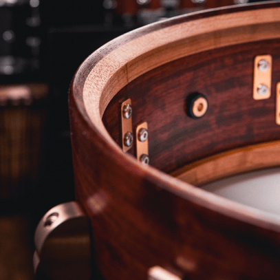 Inside view of a steam-bent bubinga drum shell as featured on Sounds Like A Drum channel on Youtube.